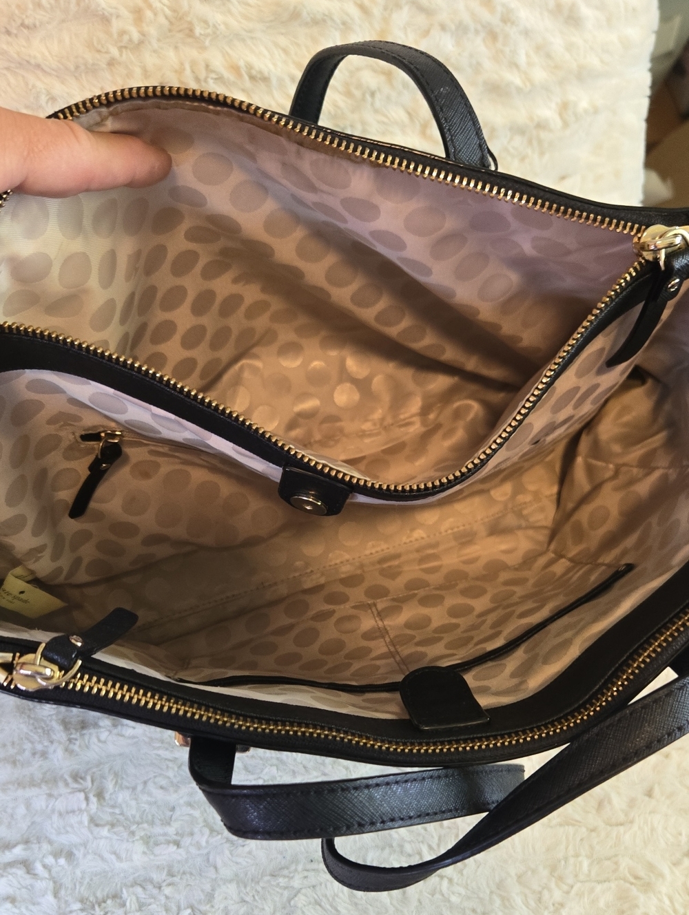 Kate Spade New York Black Saffiano Leather Tote - Picture 8 of 9
